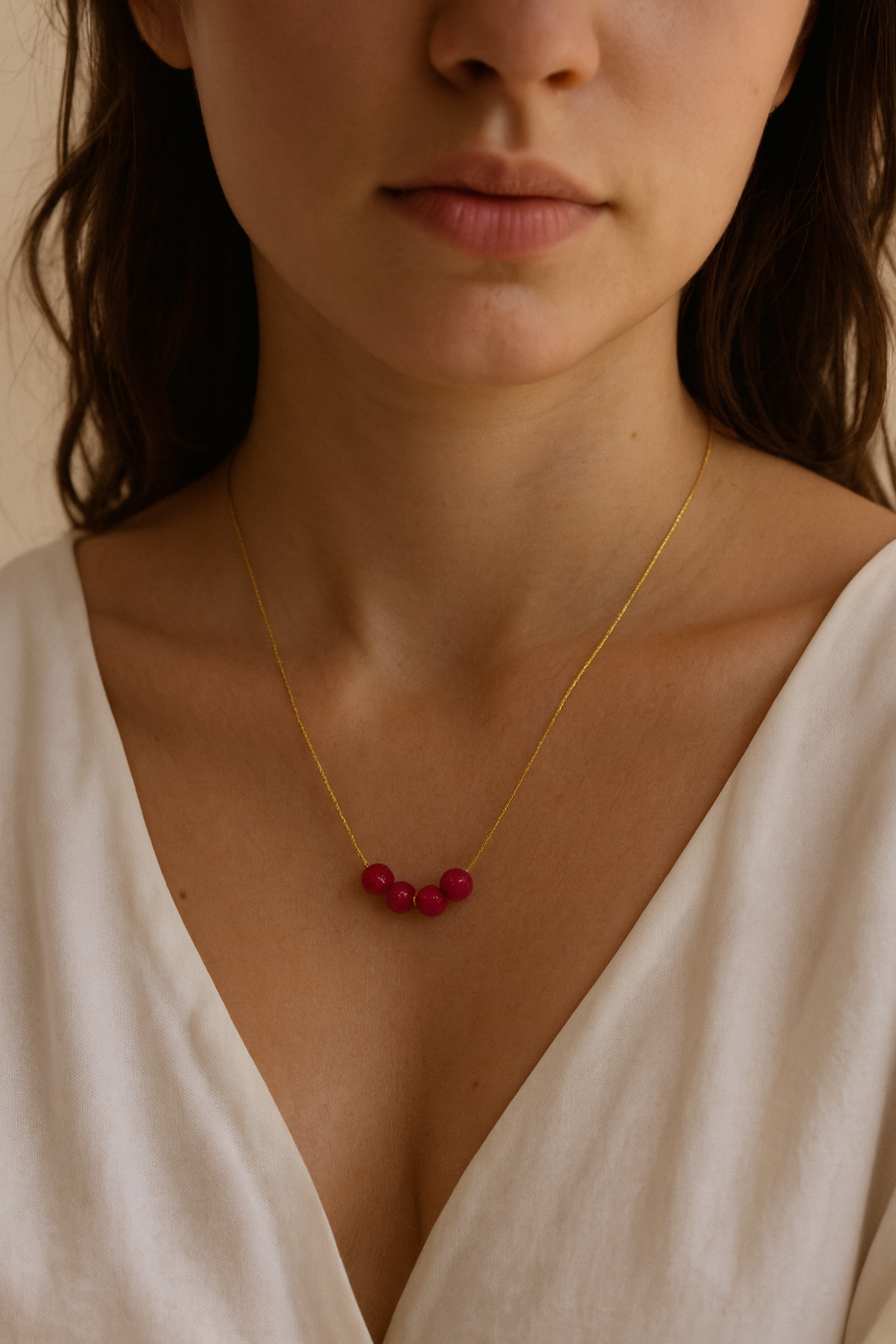 Crimson Heart Necklace - Ruby