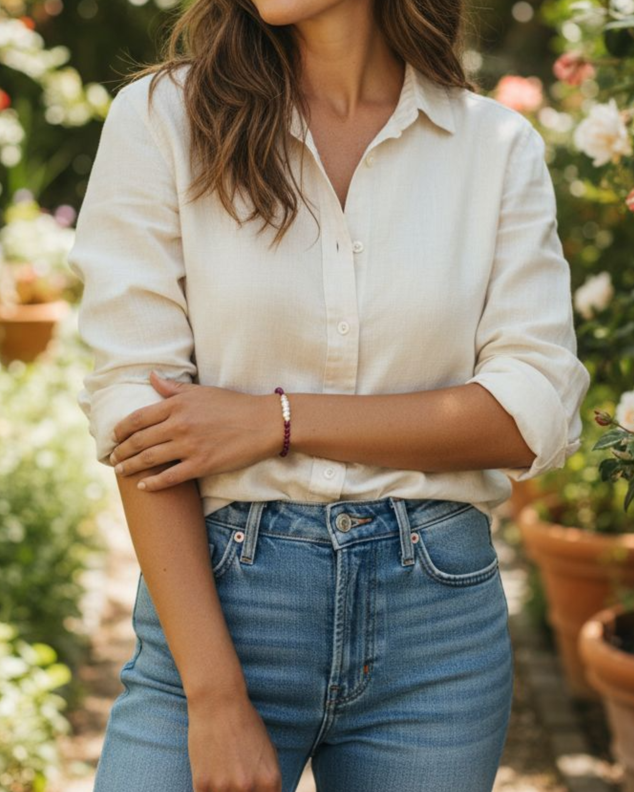 Infinite Love Bracelet - Ruby & Pearl