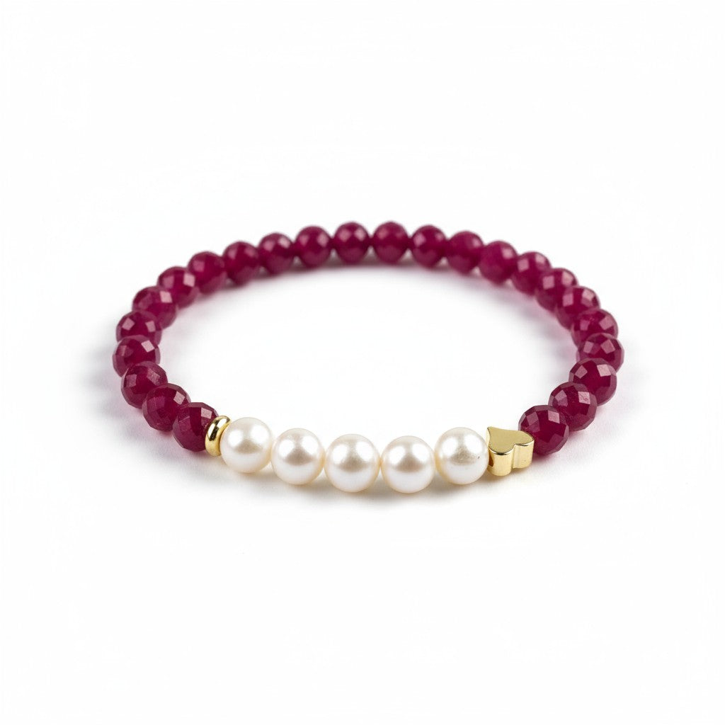 Infinite Love Bracelet - Ruby & Pearl