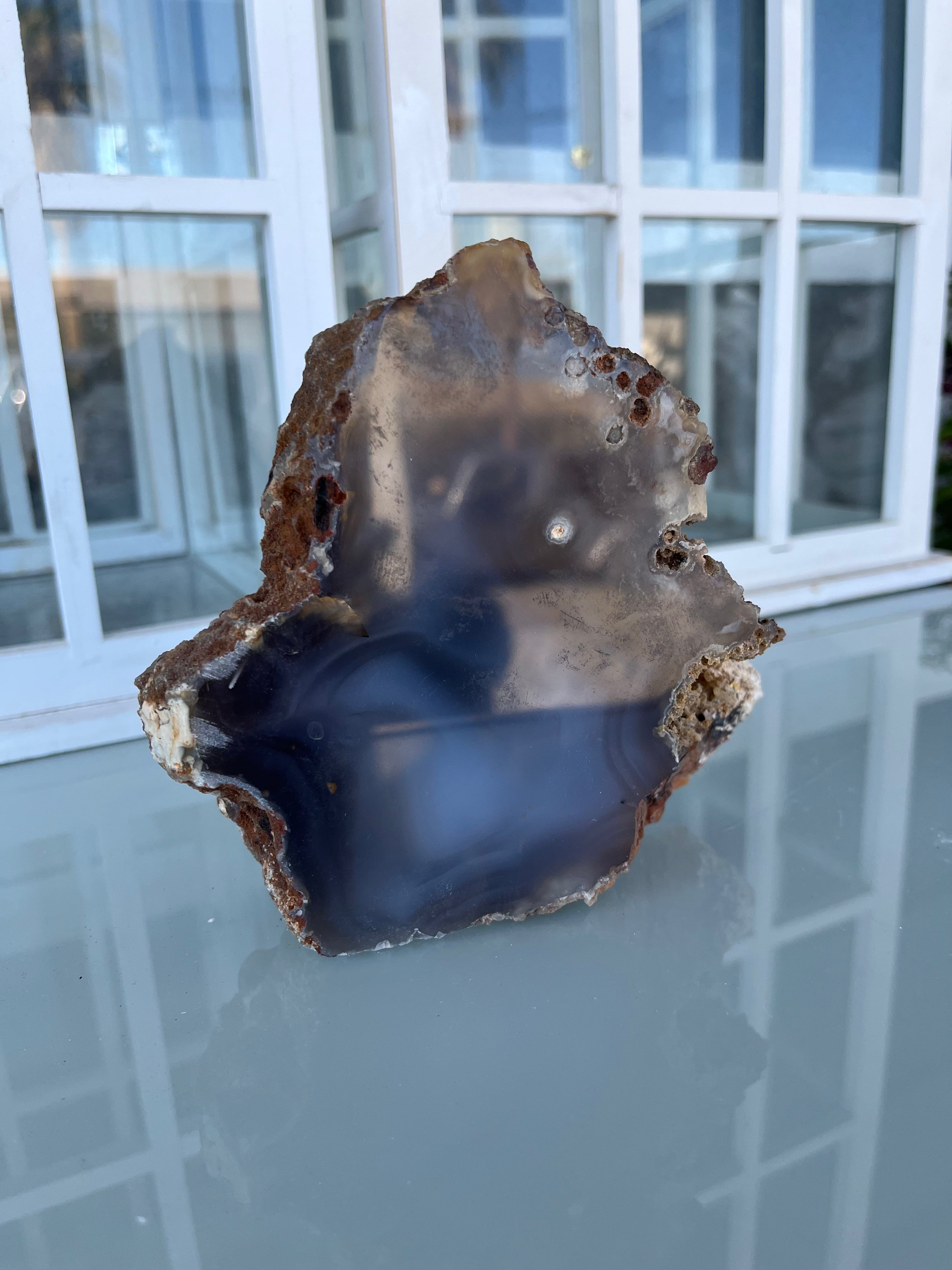 Decor Brown Blue Agate Stone
