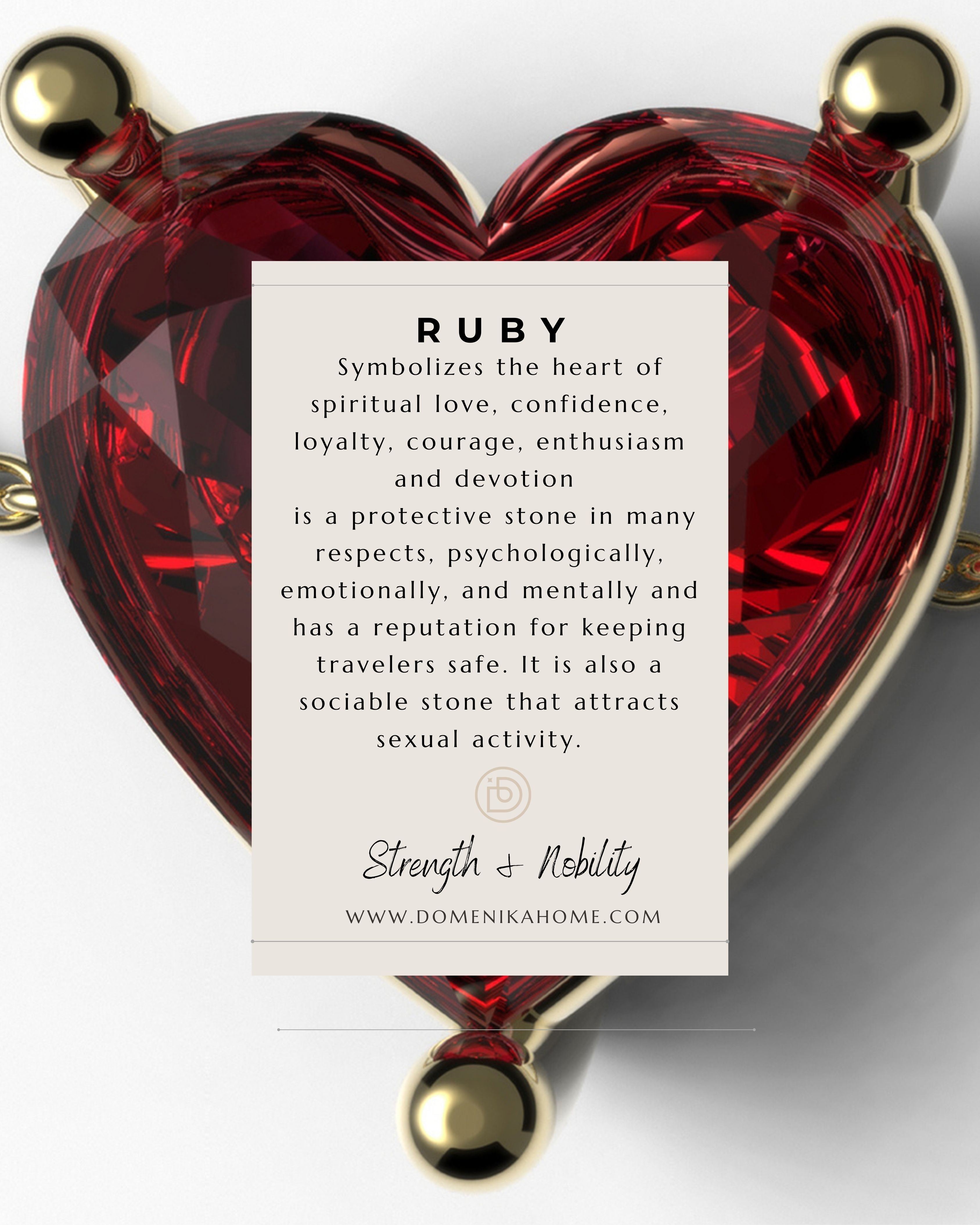 Crimson Heart Necklace - Ruby