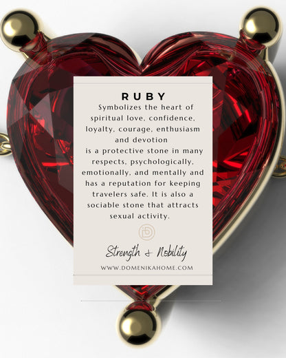 Crimson Heart Necklace - Ruby