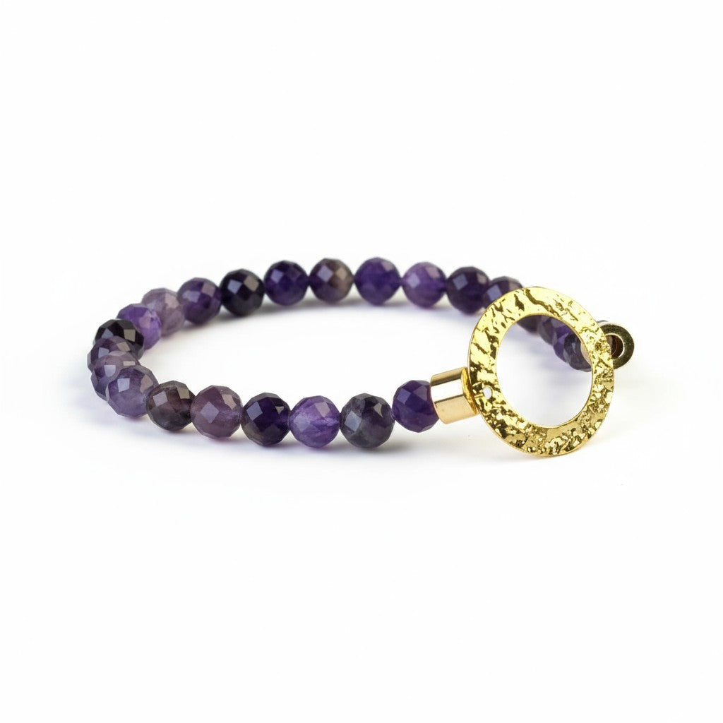 Gold-Plated Amethyst Bracelet