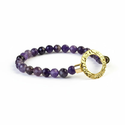 Gold-Plated Amethyst Bracelet