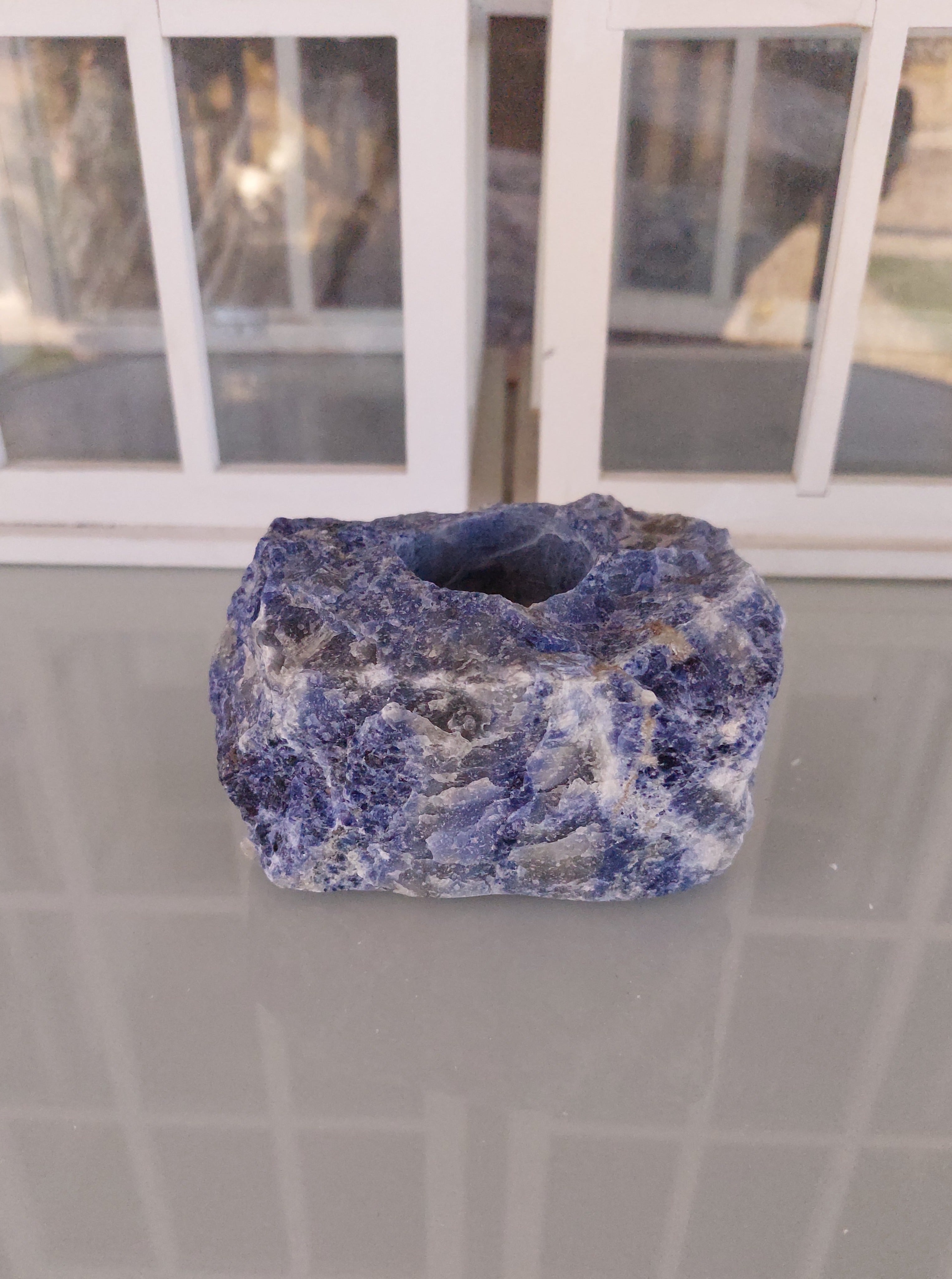 Candle Holder Blue Sodalite