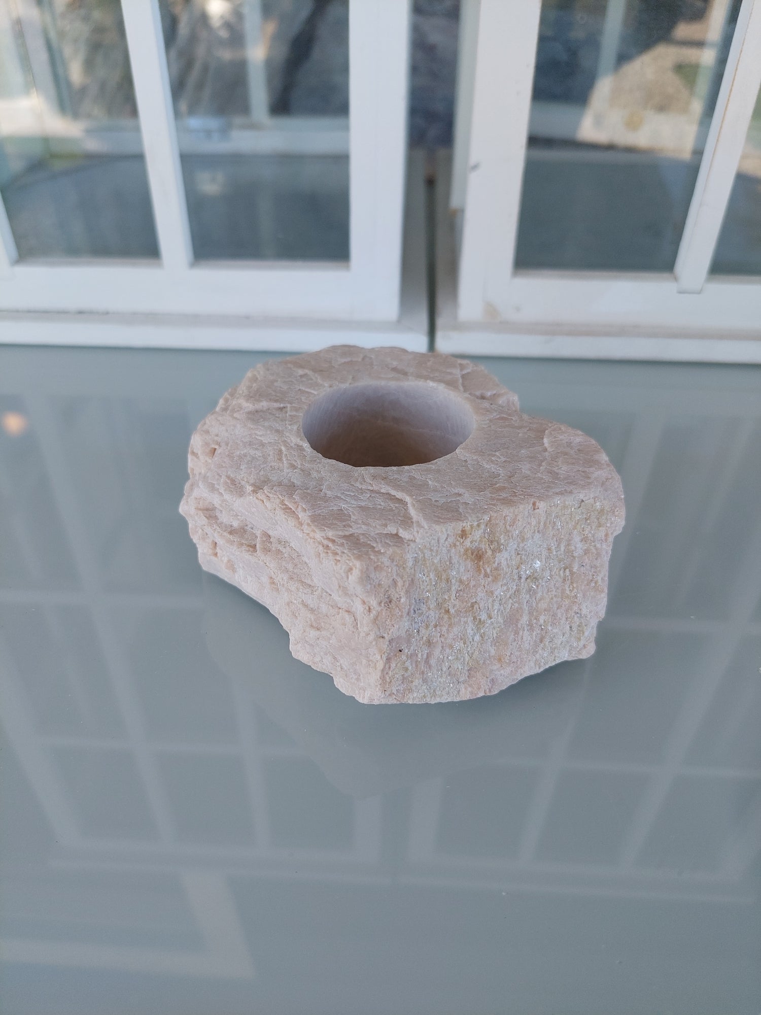 Candle Holder - Rose Desert Stone