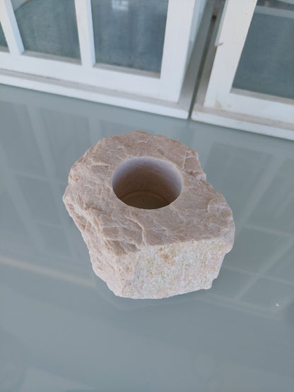 Candle Holder - Rose Desert Stone