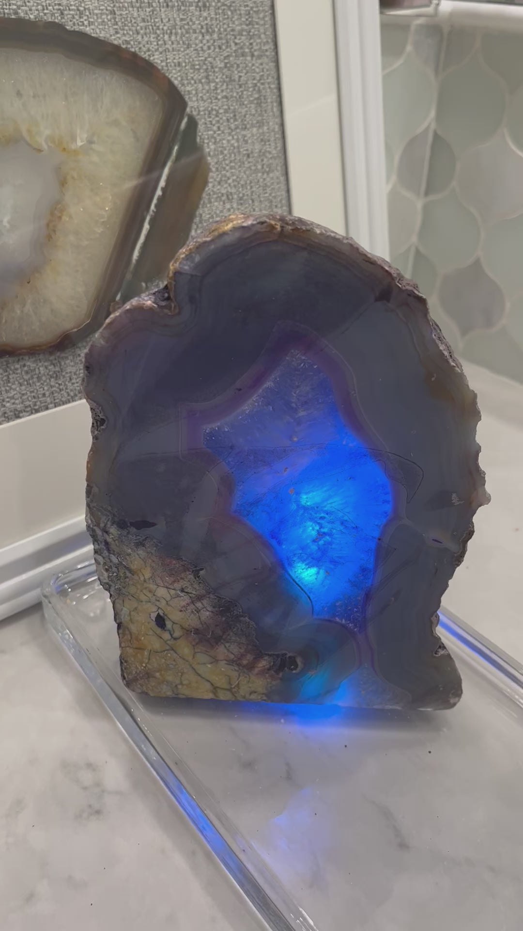 Lamp - Agate Dark Purple Stone