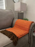 Alpaca Throw Blanket Orange Kusi 60% - Domenika