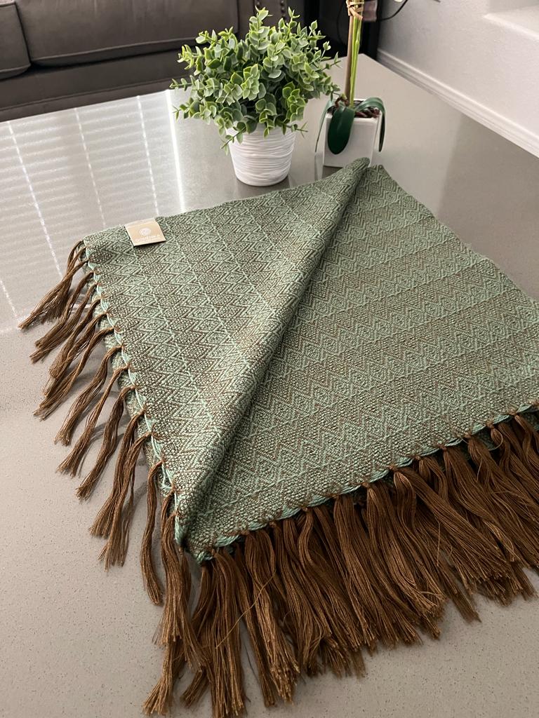 Alpaca Throw Blanket Light Green Kusi 60% - Domenika