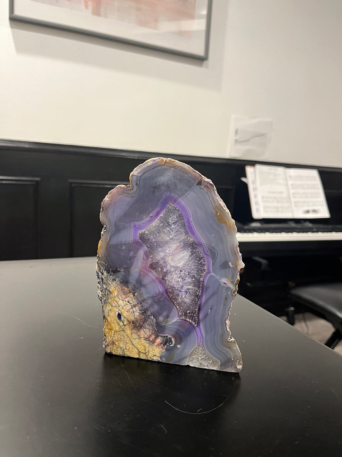Lamp - Agate Dark Purple Stone