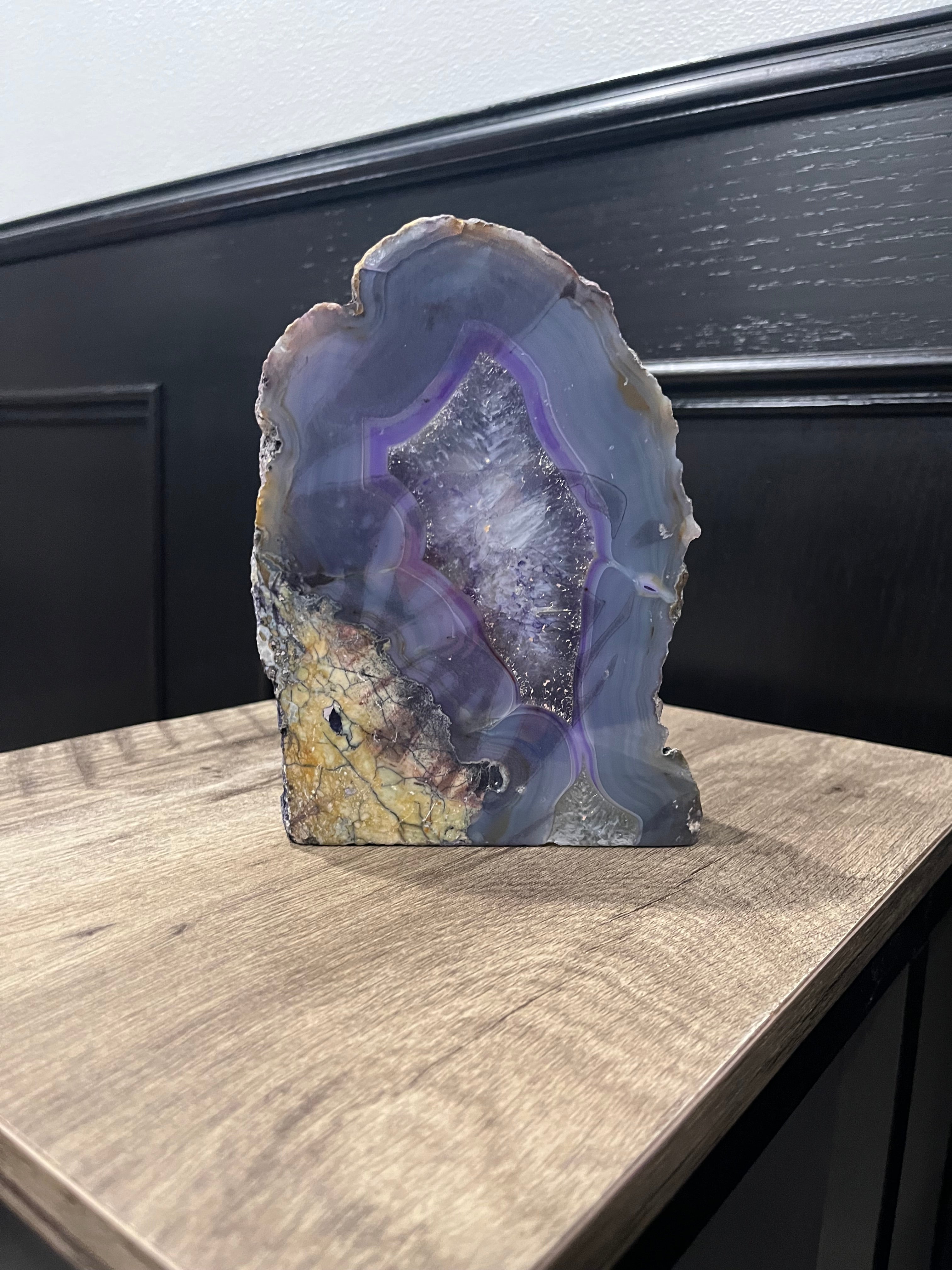 Lamp - Agate Dark Purple Stone