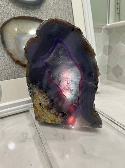 Lamp - Agate Dark Purple Stone