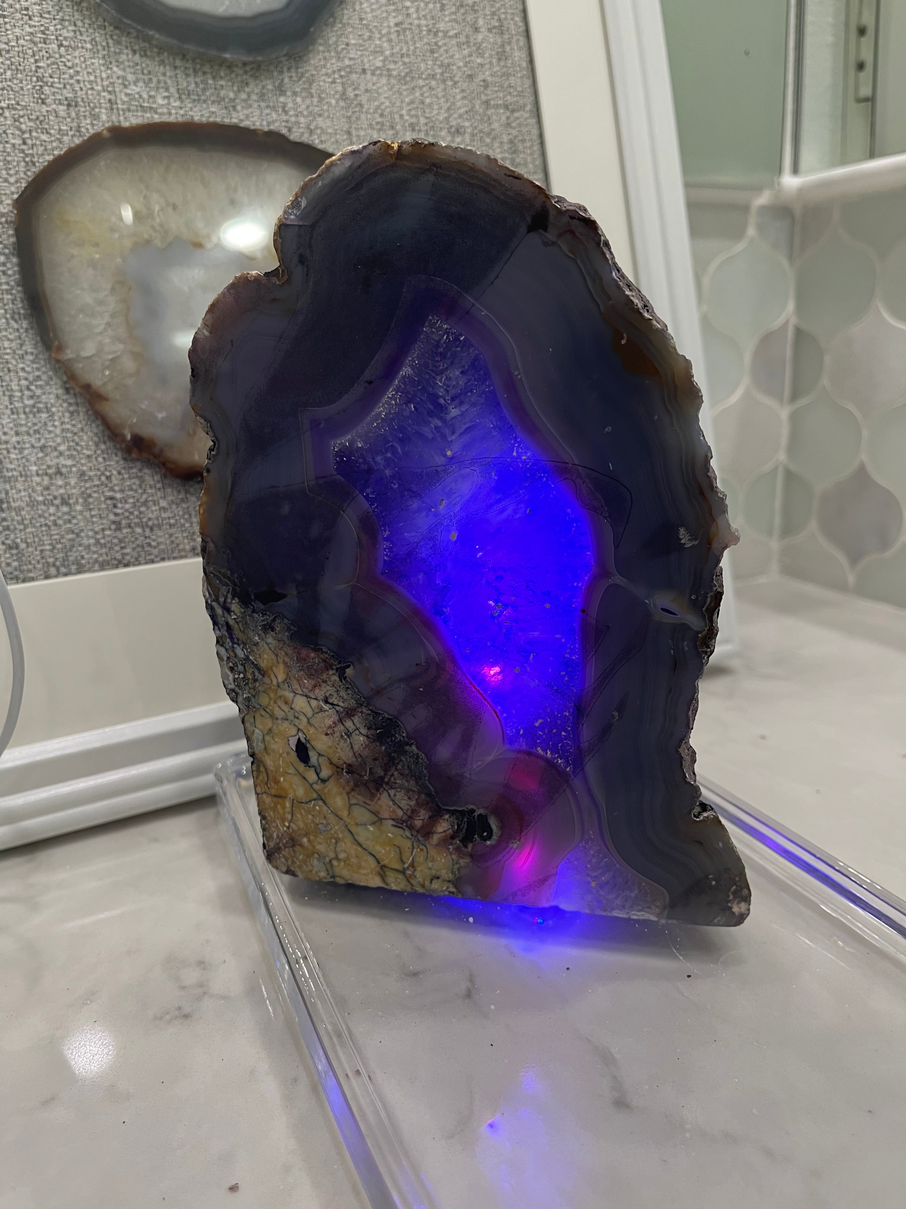 Lamp - Agate Dark Purple Stone