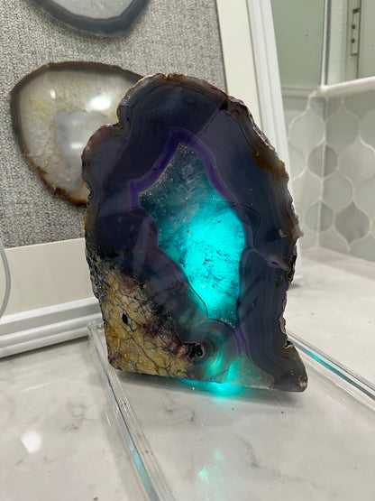 Lamp - Agate Dark Purple Stone