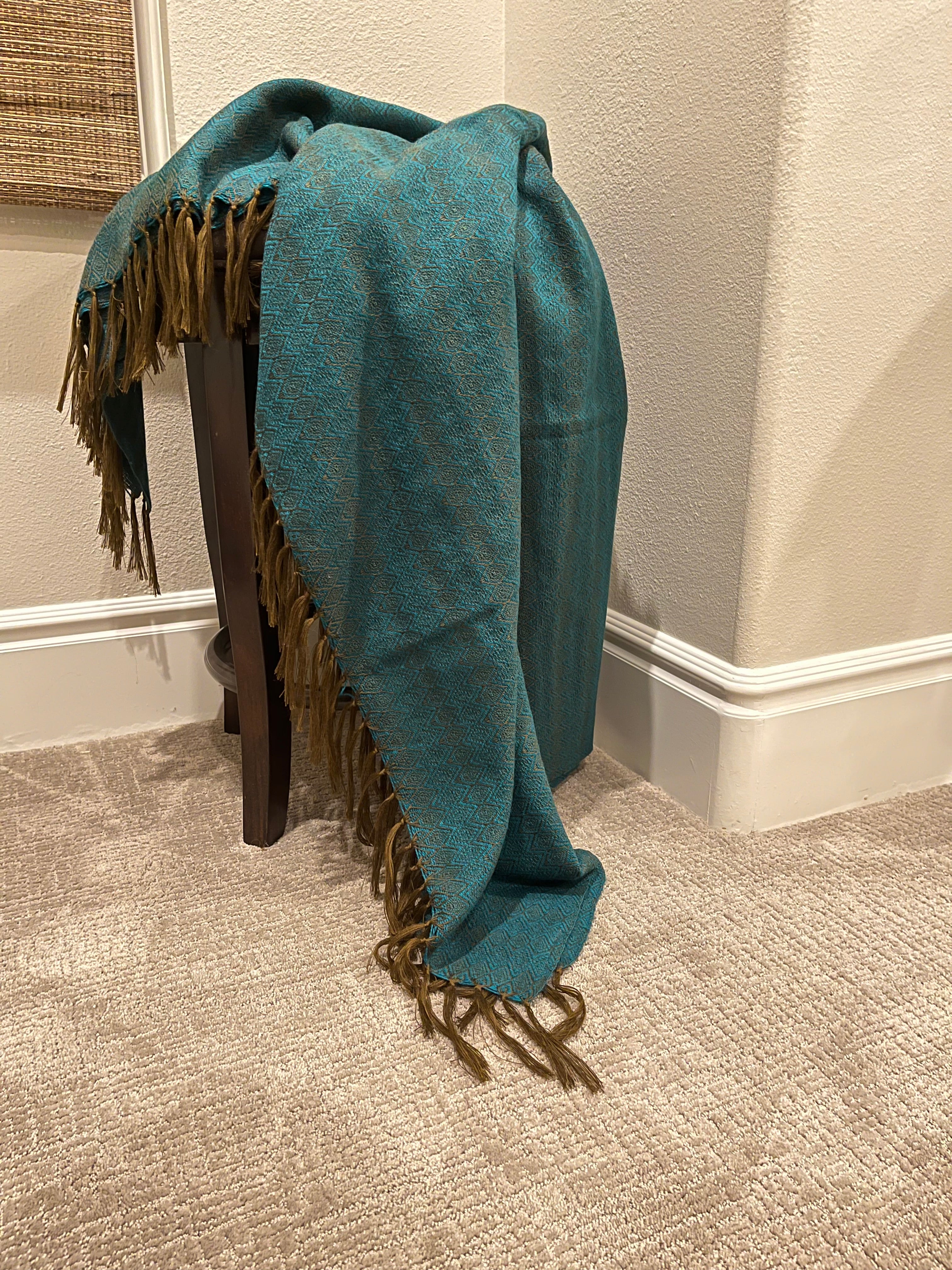 Alpaca Throw Blanket Dark Green Kusi 60