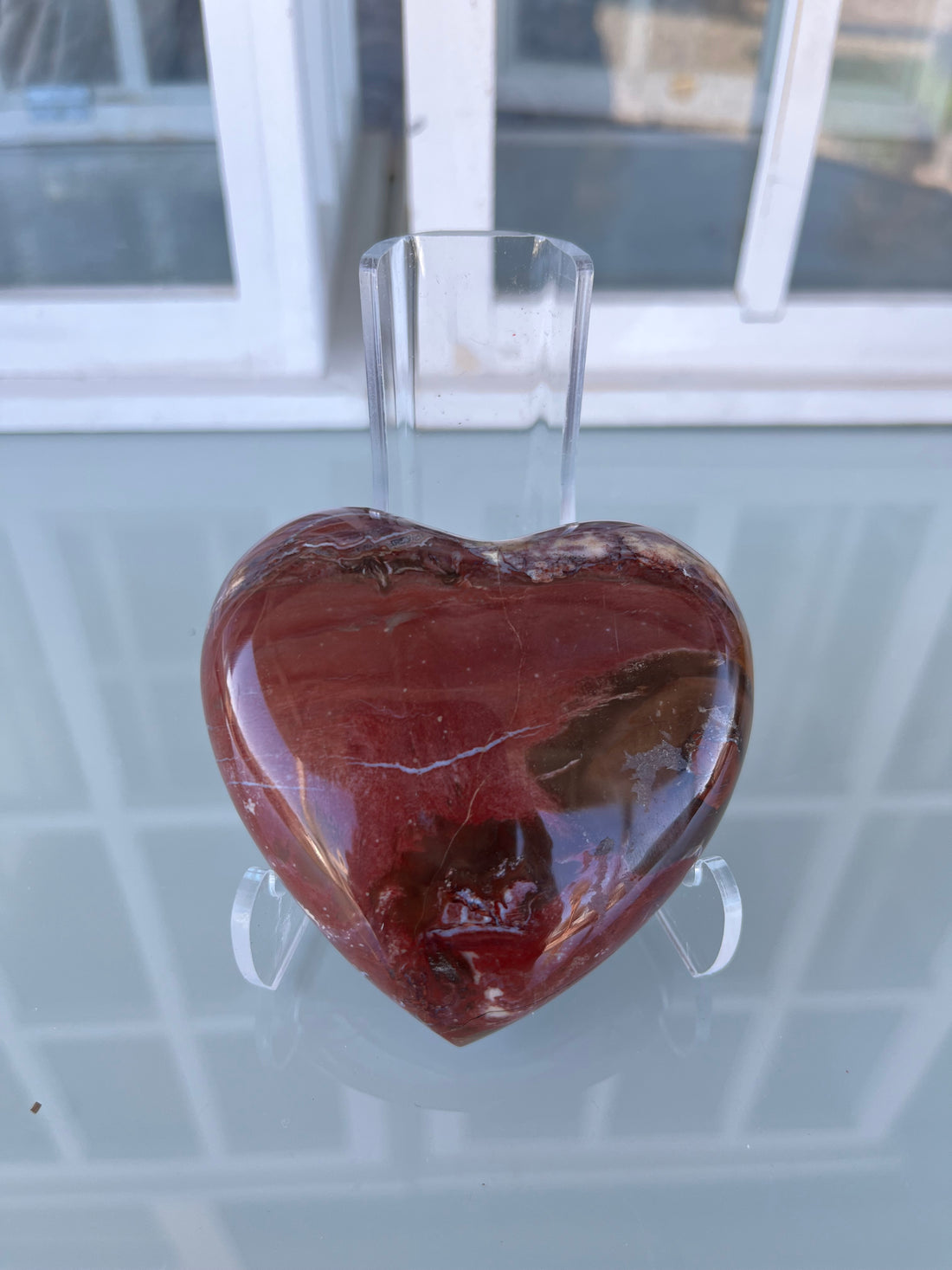 Decor - Burgundy Agate Stone - Heart