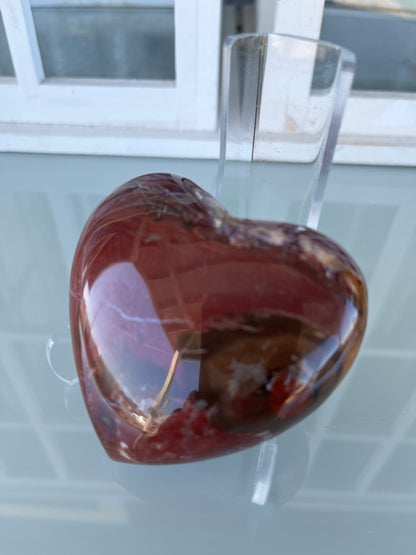 Decor - Burgundy Agate Stone - Heart