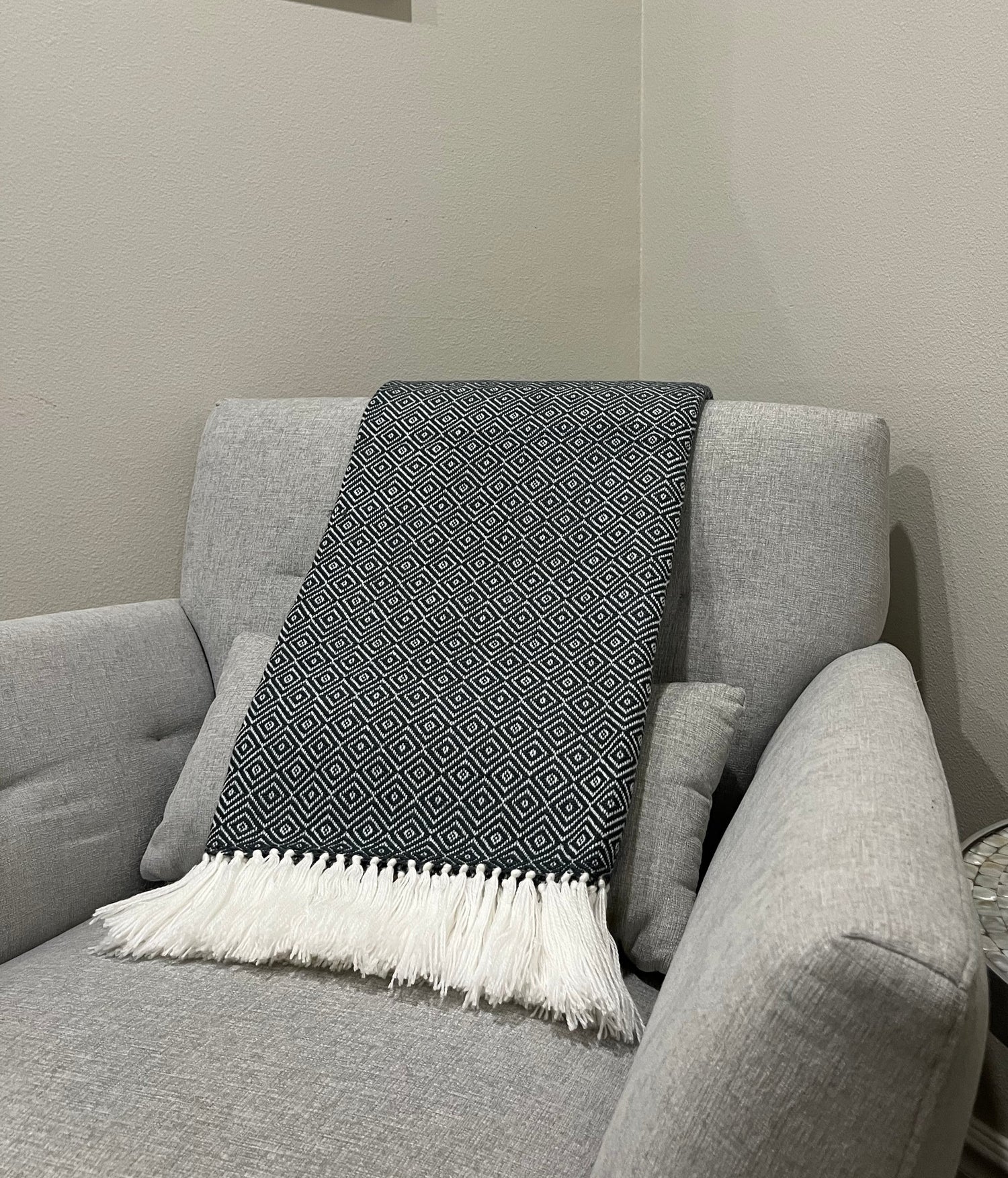 Alpaca Throw Blanket Charcoal Munay - Domenika