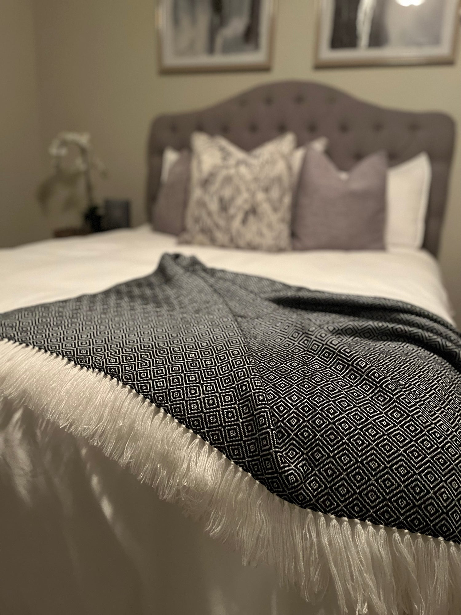 Alpaca Throw Blanket Black Munay - Domenika