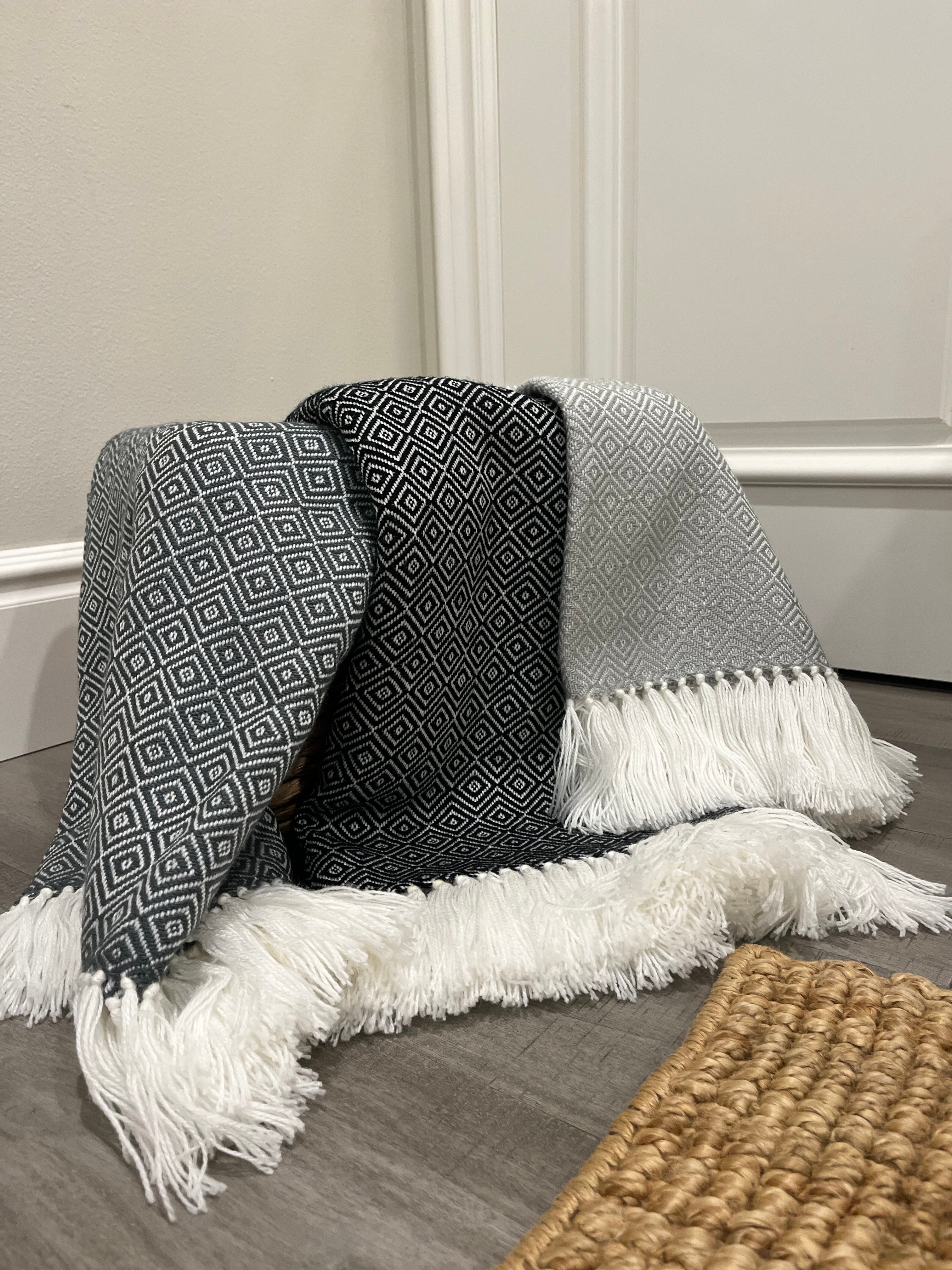 Charcoal discount wool throw