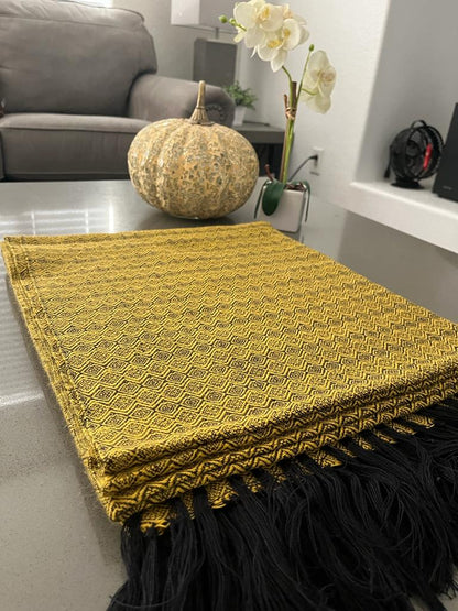 Alpaca Throw Blanket Yellow Kusi 60% - Domenika